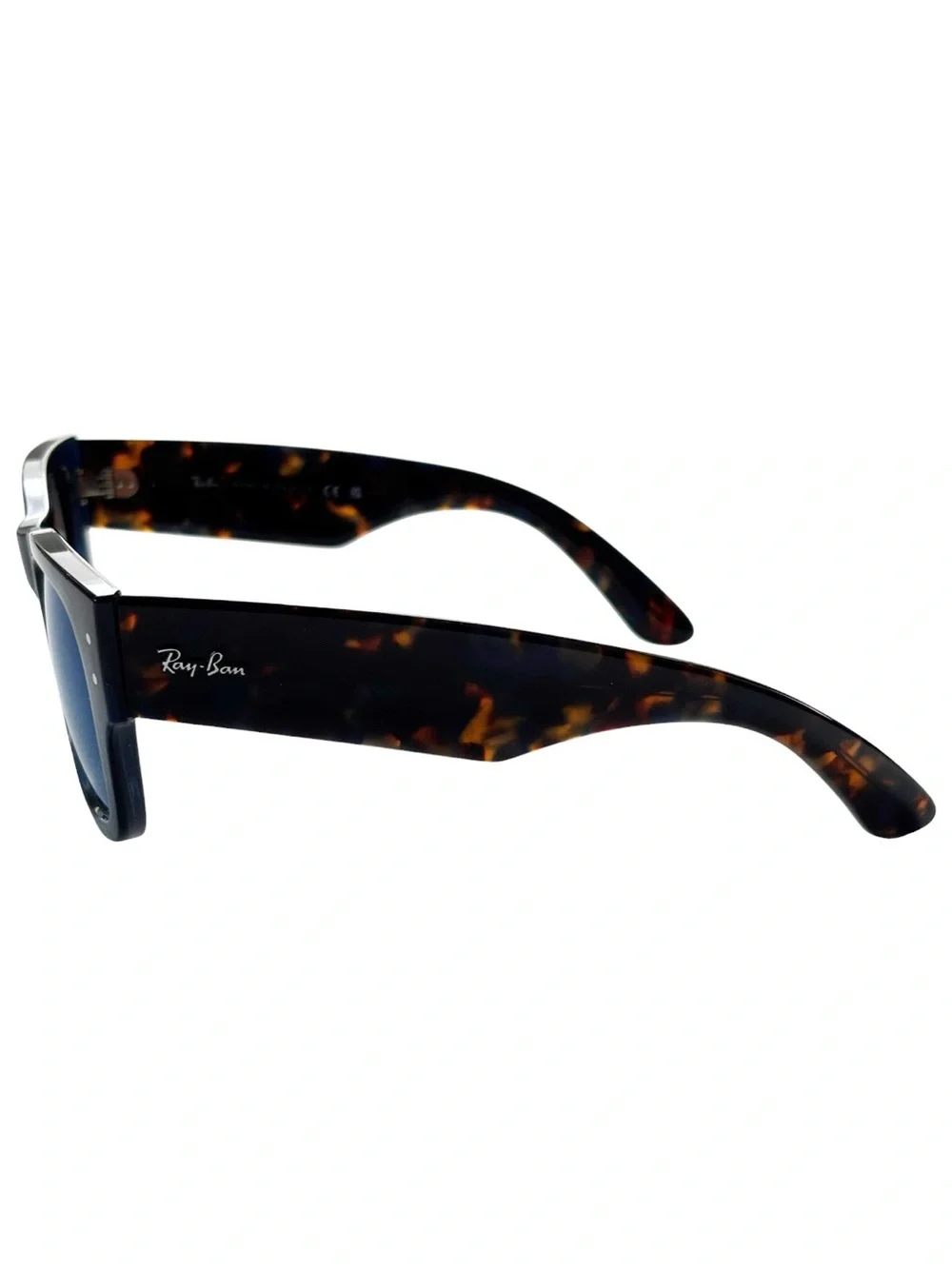 Ray-Ban Mega Wayfarer transparent dark blue w/ blue mirror lenses RB0840S |51.21